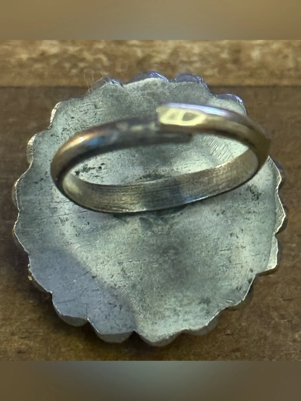 Vintage silver tone southwestern turquoise cluster ring
